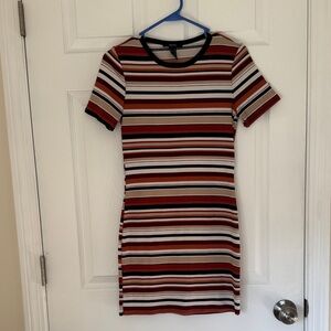 Forever 21 Multicolor Striped Teeshirt Dress